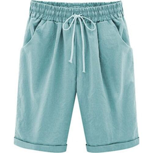 2021 New Women Lady Pirate Shorts Casual Elastic Waistband Loose with Pocket Fashion for Summer Oversized Short Feminino