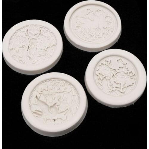 Dragon Phoenix Peony Flower Silicone Mold Resin Casting Jewelry Making Tools
