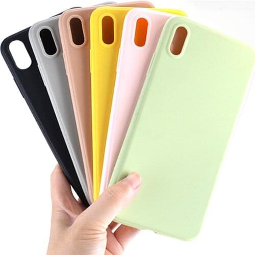 50pcs Candy Color Phone Case Simple Plain Silicone Cover For iPhone X Max XR XS 6 6S 7 7P 8Plus Soft TPU Case Free shipping