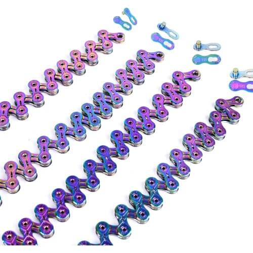 SUMC bicycle chain full hollow color chain ultralight mountain bike road bike 9 10 11 12 variable speed mtb chain