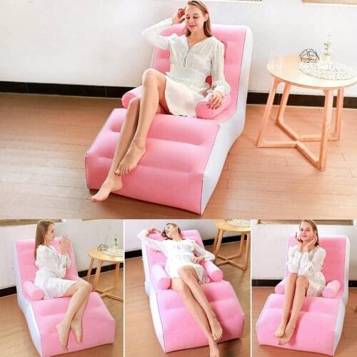 Leisure Inflatable Lazy Sofa Portable S-Shaped Sofa Chair Outdoor Folding Lounger Bed Puff Up Seat Pouf Bag