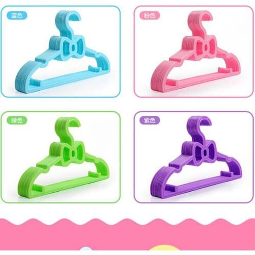 10pcs/lot 29cm Childrens Candy Color Plastic Hanger Baby plastic Drying racks Kid Clothes hanger Baby Hanger
