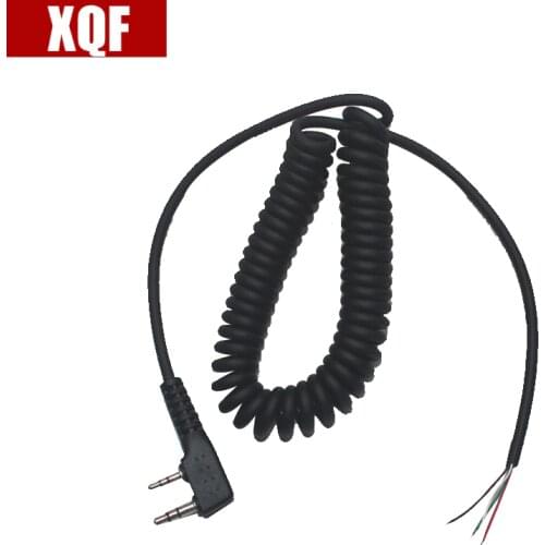 XQF DIY 4wire microphone cable K plug 2pins for kenwood wouxun baofeng puxing linton tyt quansheng walkie talkie