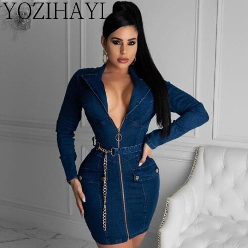 YOZIHAYL Fashion Denim Dresses