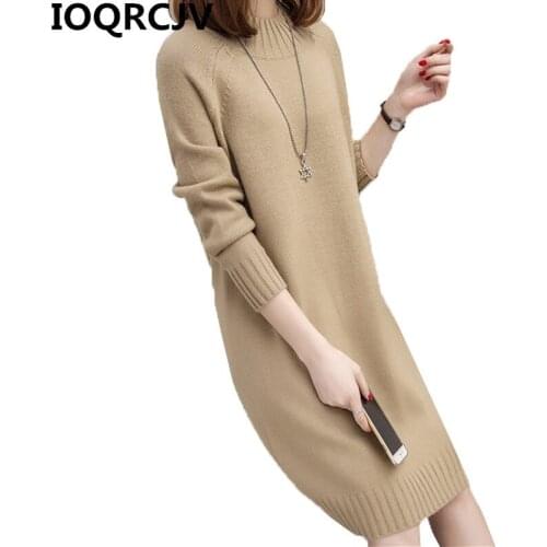 Autumn Winter Women Knitted Sweater Dress 2019 New Korean Long Sleeve O Neck Elegant Slim Dress Ladies Bottoming Dress Vestidos