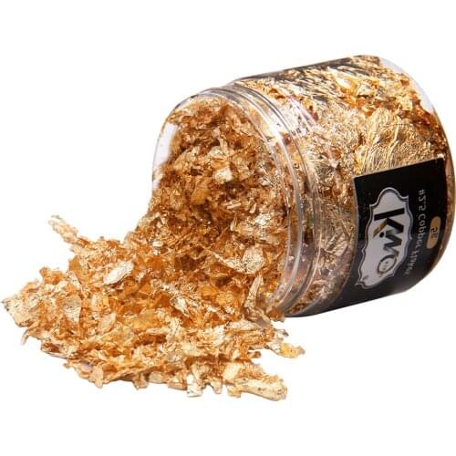 Gold Flakes Gold Leaf Flakes for Nail Decorations Painting Arts Crafts Gliding Gold&Silver Foil Fragments Craft Paper potal 5g