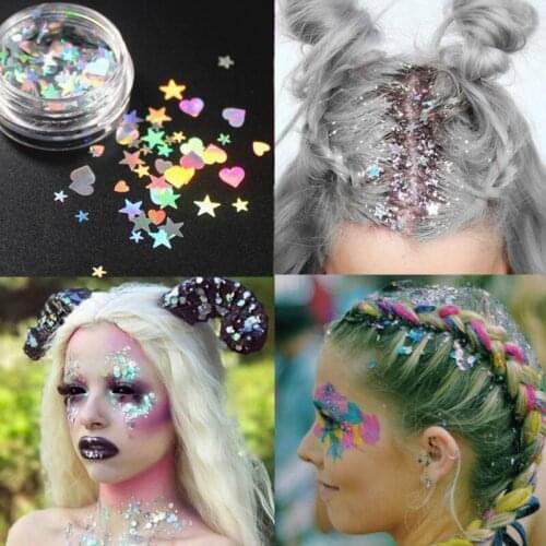 1 Bottle Twinkle Rhinestone Glitter Star Heart Flower Powder Nail Sticker Set Manicure Decor Accessories DIY Craft Supplies