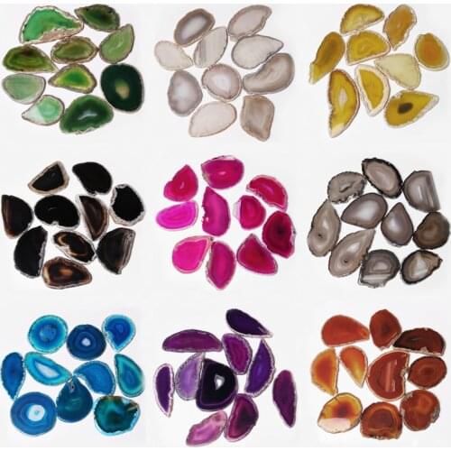 1PC Healing Natural agates slice no hole druzy jewelry making finding stone slice Pad 50-80mm home diy gift Wholesale decoration