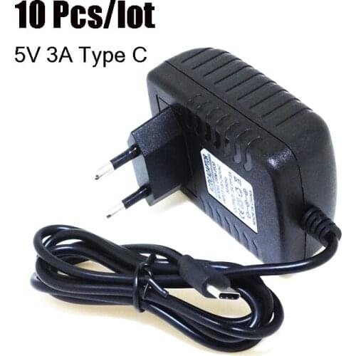 10pcs/lotRaspberry Pi 4 USB Type C Power Adapter USB C Oplader 100-240 V EU VS UK AU plug Voeding voor Raspberry Pi 4 Model B