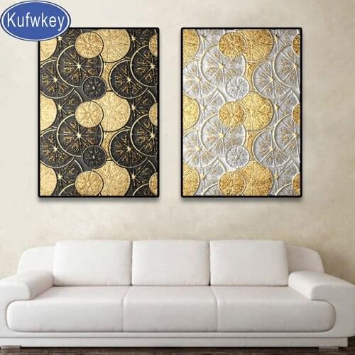 2 pcs 5d diamond embroidery Golden Art diamond painting square round mosaic diamond cross stitch portrait home Aisle Decoration