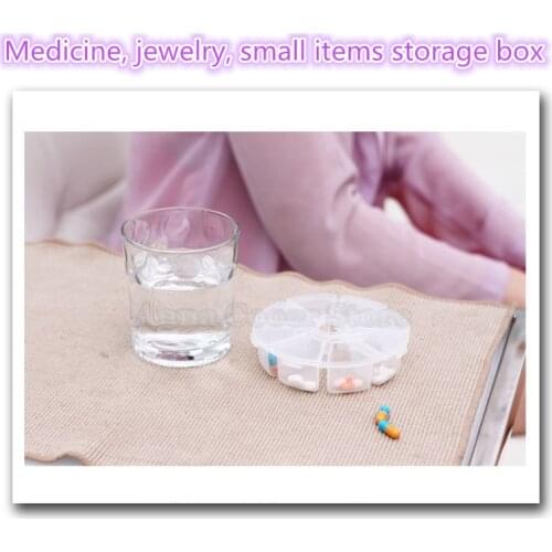 2PCS / SET 8 Grid Round 7 Days Weekly Tablet Pill Medicine Box Holder Storage Organizer Container Case Pill Box