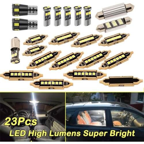 23PCS LED T10 3030 White Car Interior LED Light Bulb Kit Car Bulb Dome Trunk License Plate Lamps For Bmw E60 E90 Golf 4 7