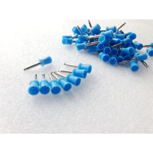 60Pcs Dental Lab Blue Latch type Rubber Polishing Polisher Cups Prophy Cup