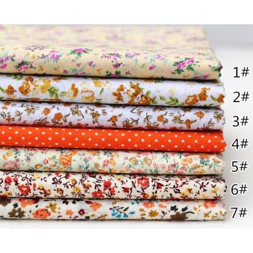7Pcs 25X25cm Thin Cotton Fabric Patchwork For Sewing Scrapbook Cloth Fat Quarters Tissue For Quilt Needlework Pattern BL005