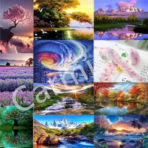 Homemade Art DIY 5D Diamond Painting Landscape Cross Stitch Rhinestone Embroidery Full Round&Square Drill Home Decoration Gift