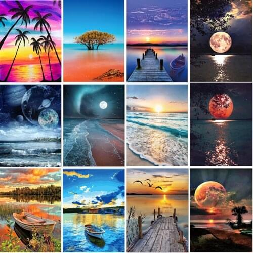 5d Diamond Painting Diy Landscape Mosaic Diamond Painter Landscape Cross Stitch Kit Home Decoration Wall Decoration Gift