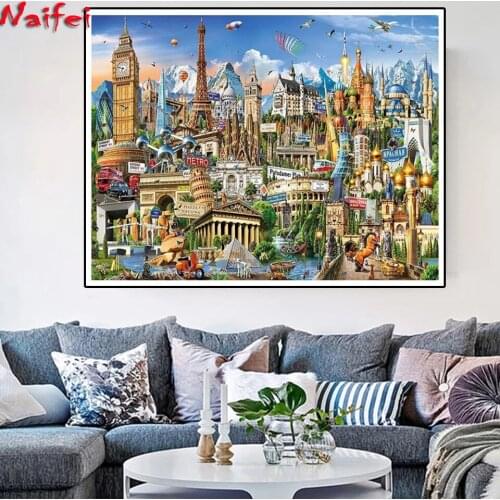 London Bus Britain Street DIY Diamond Painting Full Square/Round Cross Stitch Big Ben Landscape 5D Embroidery Rhinestone