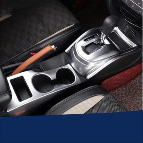 Cotochsun Car-styling ABS Chrome water cup holder Gearbox Panel Frame Decoration Cover CASE For Nissan Qashqai 2016-2017