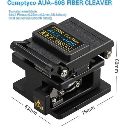 Comptyco AUA-60S FIBER CLEAVER Metal Materia single core 0.25mm 0.9mm-12 core ribbon fiber 10mm Cutting for Bare Fiber D125um