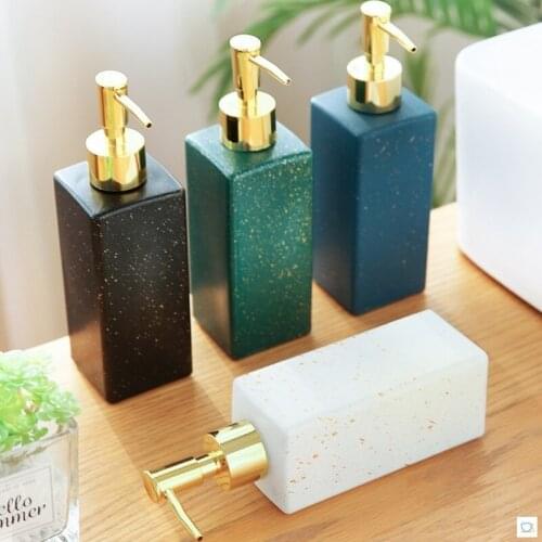 Liquid Soap Dispenser Glass Bathroom Shampoo Shower Gel Bottle 304 SUS Press Type Head For KTV Salon Bath Hardware Black & Green