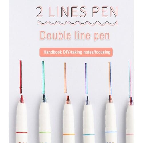 Double Line Pen Set Outline Glitte Markers Brush Lettering Pens for Scrapbooking Student School Drawing Art Supplies Stationery