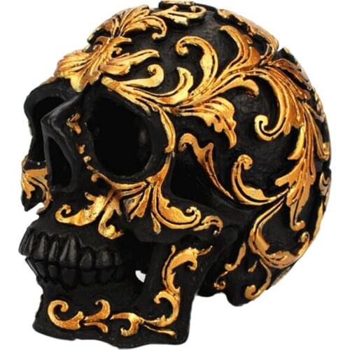 Halloween Skeleton Head Human Skull Statue Sculpture Figurine, Made of Resin, 10 x 6 x 8.5cm