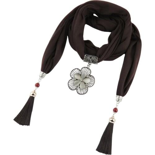 Jersey cotton pendant scarfs foulard Jewelry necklace shawl plain beauty bandana jewellery scarf fashion women hijabs