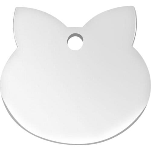 Personalized Cat Dog Pet ID Tag Stainless Steel Engraved Pet ID Name for Cat Puppy Dog Collar Tag Pendant Keyring Cat Head Shape