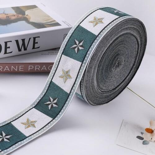 25M/Lot 7cm Wide Embroidery Jacqurd Lace Ribbon Belt Curtain Lace Trim Webbing DIY Sewing Sofa Cushion Decor Curtain Accessories