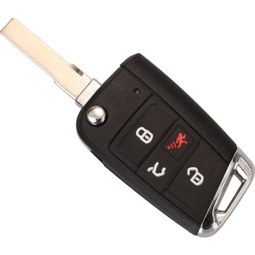 Kutery 10pcs 4 Buttons Replacement Remote Key Case Shell For VW 2015-2020 Golf 2017-2020 GTI Tiguan Teramont Tharu Tayron