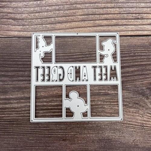 Metal Cutting Dies Rectangular animal background card Scrapbooking Stencil Cut Die For DIY Card Crafts Handmade