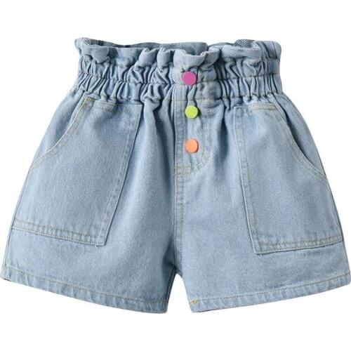Girls Fashion Denim Shorts 2021 New Kids Korean Style Cute Pants Baby Girl Summer Fashionable Jeans 3-8 Years