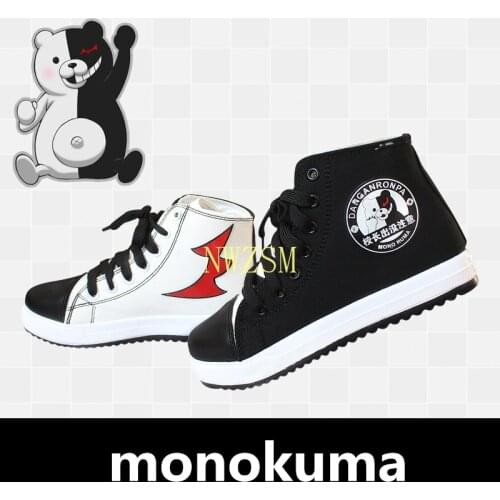 New Anime Danganronpa Monokuma Cosplay Props Canvas Shoes Women Men Teens Sports Shoes Daily Casual Outdoor Travel Shoes