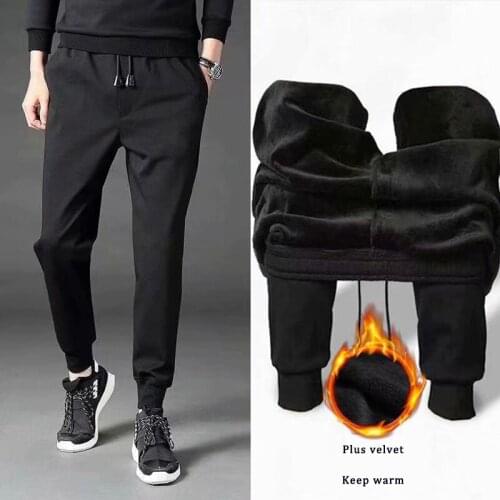 New Winter Mens Plus Velvet Harem Pants Joggers Men Sweatpants Streetwear Warm Thick Casual Pants Male Sports Harajuku Trousers