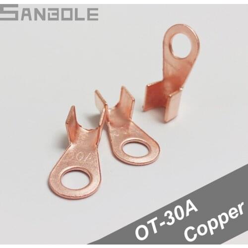 OT-30A Terminal Open Lugs Dia Copper Circular Splice Wire Naked Battery Cable Electrical Connector OT 30A (500PCS)