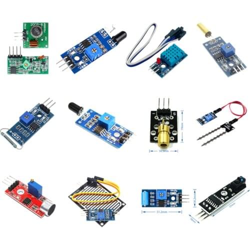 Raspberry pi 2 3 the sensor module package HC-SR04 501 DHT11 DS3231 KY-008 Sound Rain Soil sensor for arduino kit