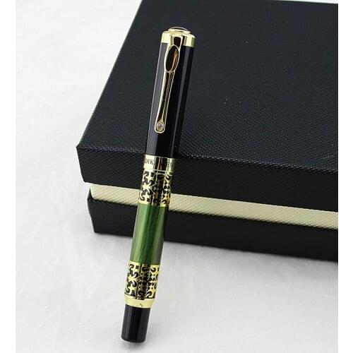 Luxury Diamond Gold Clip fountain pen luxury office gift ink pen 0.5mm / Bent Nib 1.0mm art nib gift pen