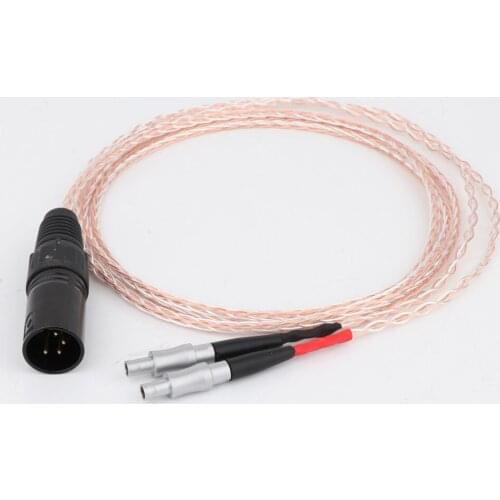 Compatible Audio Pink-White Braided Rope Upgrade Cable Replacement for HD800/HD800S Headphone 4-Pin XLR Male Plug