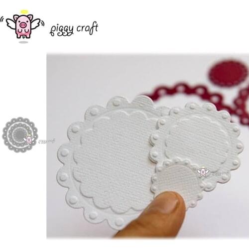 Piggy Craft metal cutting dies cut die mold Flower wreath frame Scrapbook paper craft knife mould blade punch stencils dies