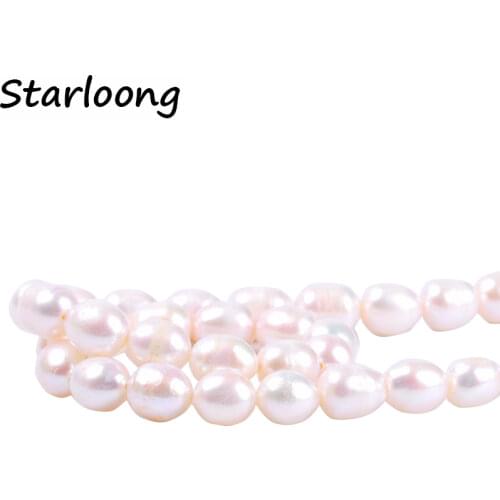 1pack/lot 6-7mm A Quality White Rice Oval Shape Natural Freshwater Pearl Loose Strand Beads DIY for Jewelry Bracelet Necklace