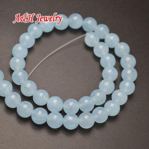 10pcs High Quality Blue Color 8~12mm Dyed Aventurine Strand Loose Beads Fashion Jewelry Making Materials