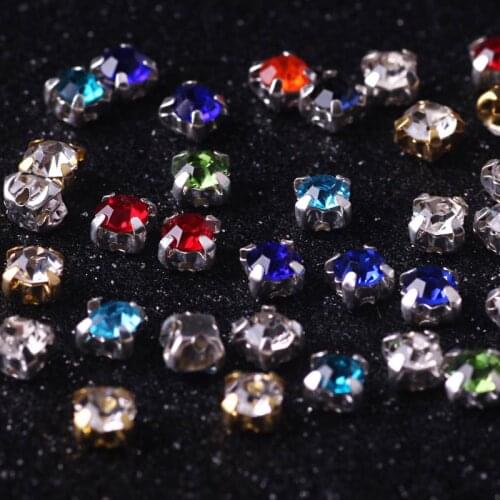 100 PCS Clear Crystals Rhinestones For Dresses Sewing Rhinestones Glass Decorations Shoes And Dancing Decoration Wedding Dress