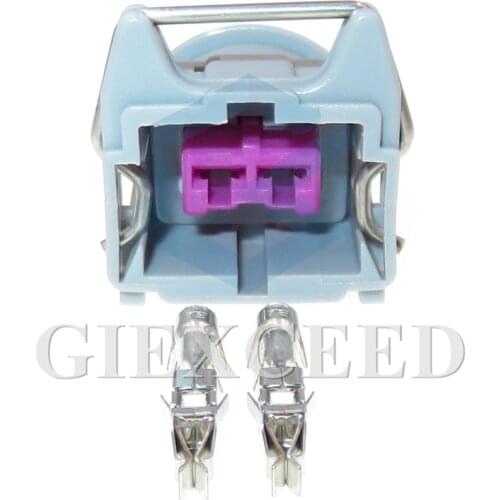 2 Sets 2 Pin Automotive Female Wiring Cable Unsealed Socket 144473-7 3.5 Seires Plastic Housing Connector With Terminal