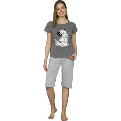 2021 New Short Sleeve Pajamas Set for Women Cotton Sleepwear 2Pcs Nightwear Cute Print Homewear Summer Lounge Pyjamas