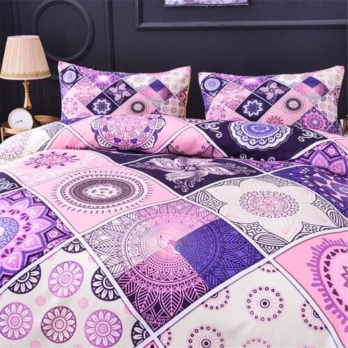 3 D Plaid Bohemian Style Pillowcase Quilt Cover Fashion Dream Bedroom Decorative Adult Children Bedroom Bedding Set
