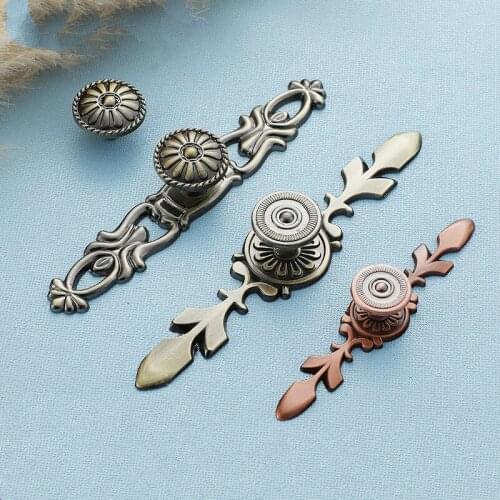 Aluminum Kitchen Cabinets Handle Drawer Wardrobe Door Handle Single Hole Retro European Style Furniture Hardware Decoration