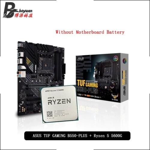 AMD Ryzen 5 5600G R5 5600G CPU + ASUS TUF GAMING B550 PLUS ATX Motherboard Suit Socket AM4 All new but without cooler