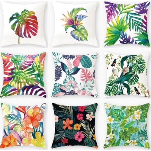 Leaf 3D Printing Pillow Case Sofa Bed Home Decor Cojines Velvet Cushion Cover Room Decoration Silk Pillowcase Dropshipping
