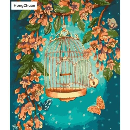 Flower Bird Cage 5D DIY Square/Round Diamond Painting Gift Cross Stitch Mosaic Christmas Diamond Embroidery Home Decoration
