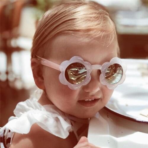 ONEVAN Flower Children sunglassesFashion Cute Jelly Color Sun Glasses for Kids Sunflower Children Sunglasses Shades Girls Boys